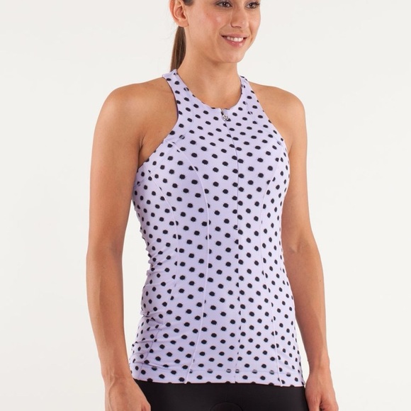 lululemon athletica Tops - Lululemon Velo Vixen Sleeveless Jersey
High Noon Dot Lilac / Black / Lilac